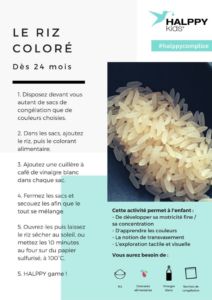 Activité riz coloré