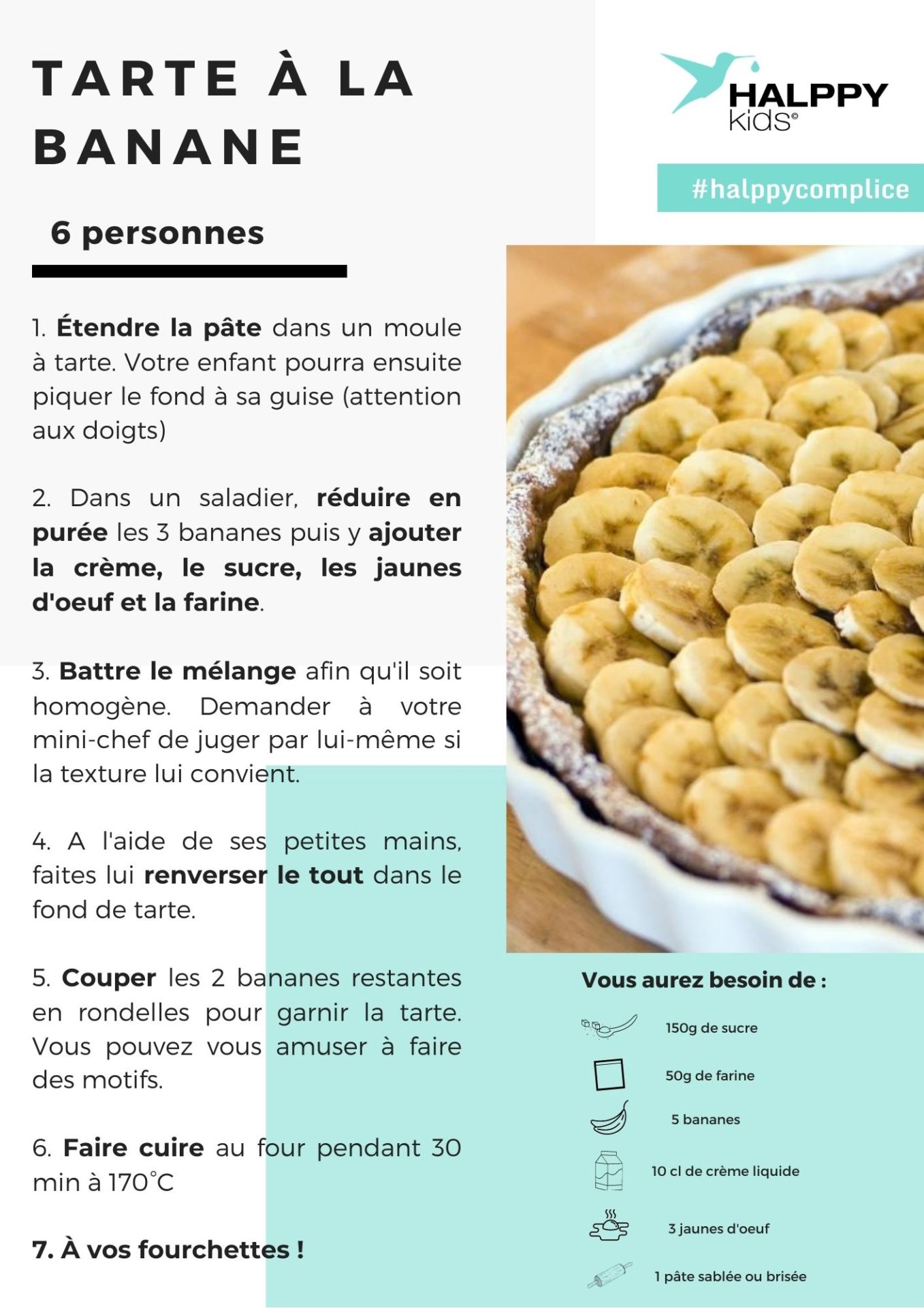 Recette tarte à la banane avec votre enfant